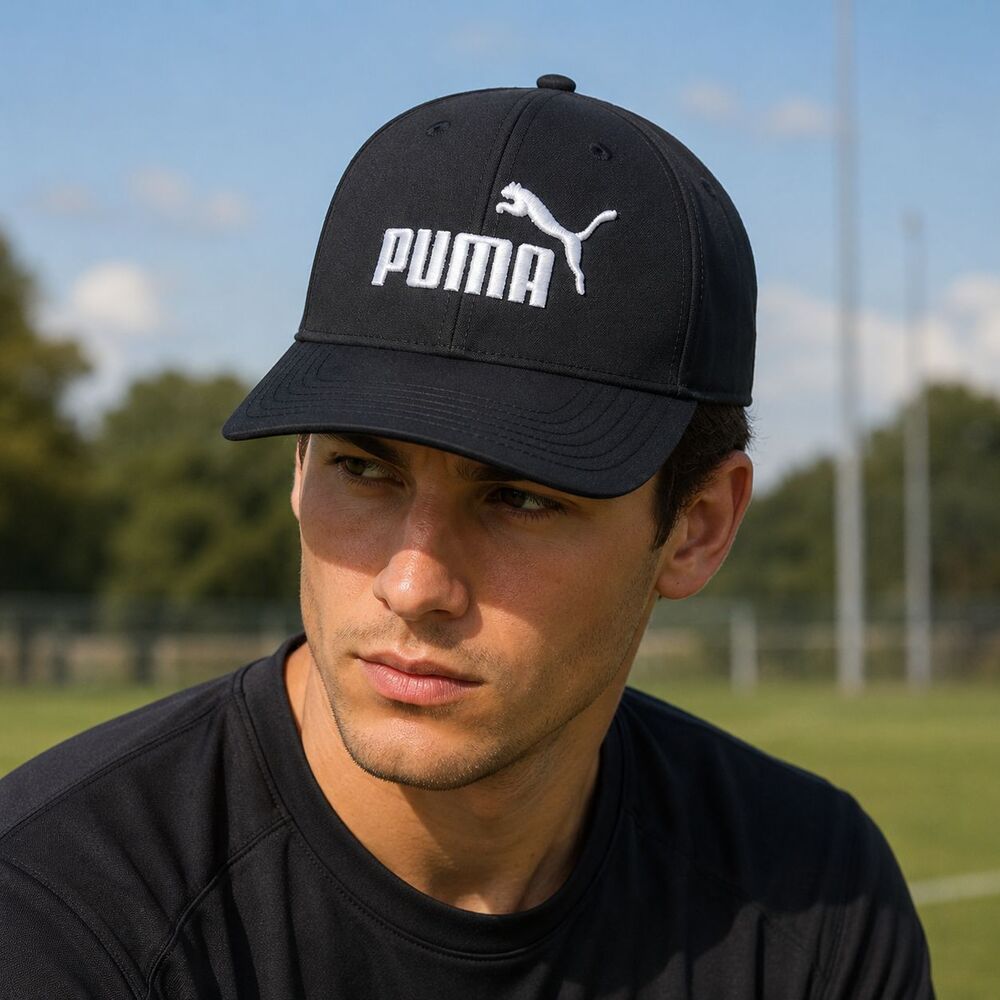 Puma Flex Fit Baseball Cap Adult Adjustable Black Embroidered Logo Hat Sports